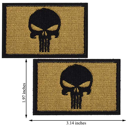 SHELCUP 2 Pieces Dead Skull Tactical Patch - Foliage