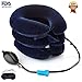 Cervical Neck Traction Device FDA Registered – Inflatable, Adjustable Neck Stretcher Collar for Home Traction Spine Alignment (Blue)