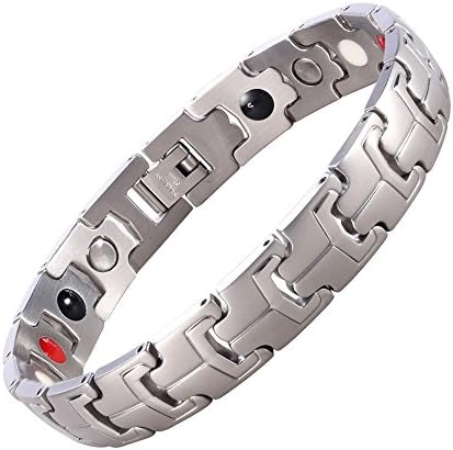 starista Jewelry Titanium Steel Magnetic Bracelet Negative Ion Germanium Balance Wristband In Classy Gift Box
