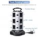 Asgens 3M 2 USB Power Strip 11 Way Outlet Extension Lead USB Charging Ports Station - USB Extension Lead Switch with Overload Protection Power Socket Perfect for Home Office - Black