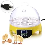 Mini 7 Egg Hatcher Incubator with Temperature Control, Digital Poultry General Purpose Incubators for Chickens Ducks Birds (Mini 7 Egg Hatcher)