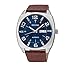 Seiko Men's Blue Dial Brown Leather Strap Automatic Watch