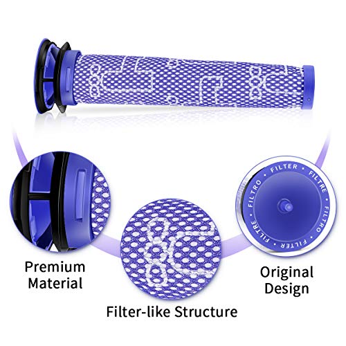 morpilot 3 Pack Filter for Dyson Washable Pre Filter Replacements Compatible with Dyson V6 V7 V8 DC58 DC59 DC61 DC62 DC74 Replaces Dyson 965661-01 (V6)