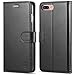 iPhone 8 Plus Case, iPhone 7 Plus Case, SHIELDON Genuine iPhone 7 Plus Leather Case [Wallet] [Flip] Book Design with Credit Card Holder Kicktand Magnetic Closure Cover Case for iPhone 7 Plus - Black