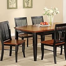 Furniture of America Charleston Mission Style Rectangular Dining Table, Antique Black and Oak