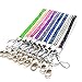 Lanyard Wristlet Wrist Strap Keychain with Colorful Stones for Women 9 PCs Pack - Short Clutch Hand Wallet or Purse Replacement Straps with Key Fob - Holder for Keys, Phone, USB - Great Party Favors