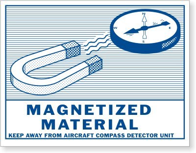 magnetized material handling label