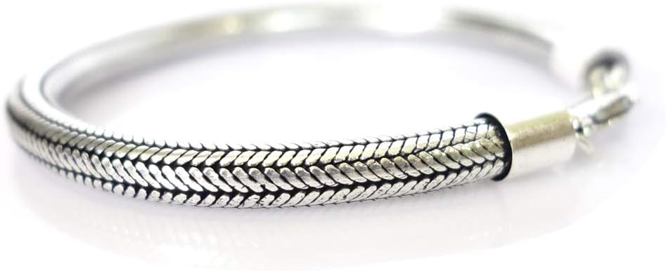 SNAKE CHAIN FASHION BRACELET FOR WOMEN AND MEN 925 OXIDIZED SILVER PLATED UNISEX BRACELET HANDMADE JEWELLERY UNIQUE ANTIQUED BRACELET/LENGTH: 9 inch; 6 mm width