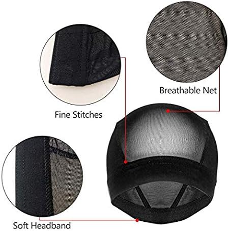 CODOHI 10 Packs Dome Wig Cap for Men Women All Round Stretchy Spandex Full Wig Cap, Weaving Mesh - Black - Image 4