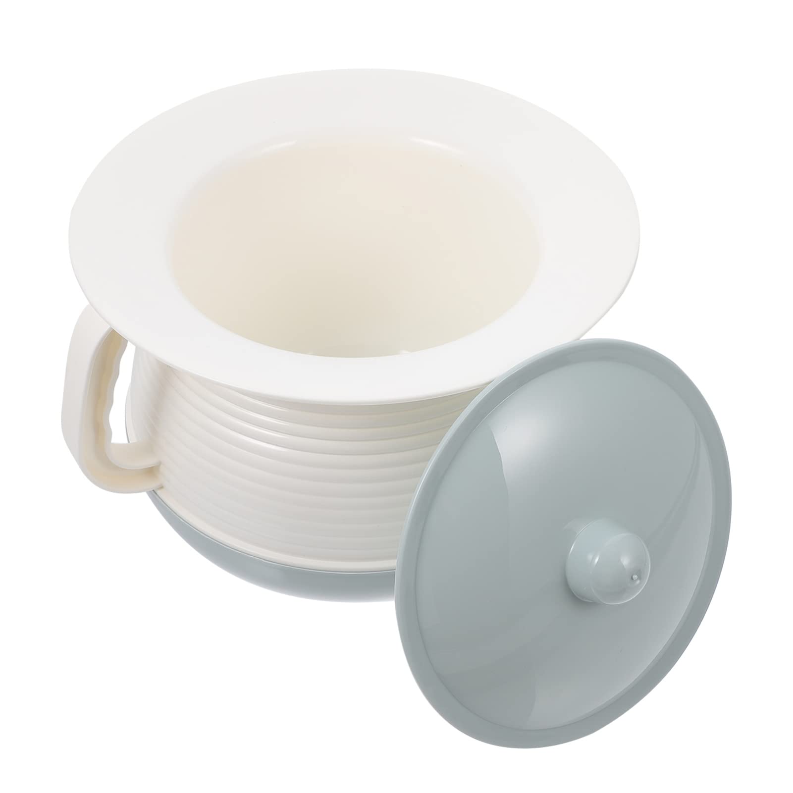 DOITOOL Portable Spittoon with Lid Plastic Chamber Pot for Adults and Children Compact 8 Inch Night Urinal for Home and Hospital Use