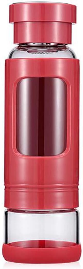 Ancdream Portable Tea Tumbler Water Bottle 400ml with Removable Tea/Fruit Infuser and Tea Storage Compartment Red
