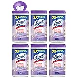 Lysol Disinfecting Wipes, Early Morning Breeze, 480 Wipes (6 Packs of 80 Wipes), Packaging May Vary