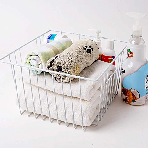 GCAT Freezer Organizer Bins Wire Storage Baskets with Handles, Metal