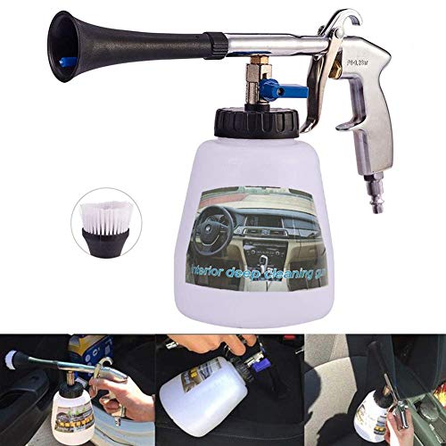 Turbo Clean Pro Car Interior Cleaner - High Pressure Tornado Deep Cleaning Gun Wash Brush, Spray Tool Kit, Car Washing Cloth, Vehicle Exterior Glass Cleaner, for Air Compressor, 1L Foam Bottle