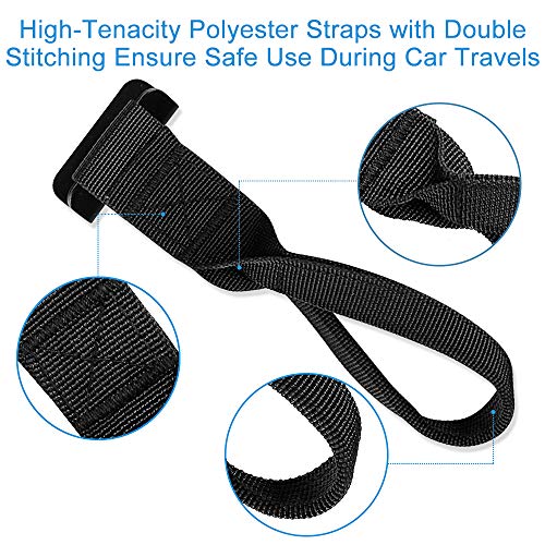 Rooftop Cargo Hooks with Double Stitching Tie Down Hooks Scratch-Proof Metal Hooks to Strap Down Car Top Cargo Bags for Vehicles Without Roof Top Racks (4 Hooks)
