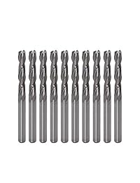 Juego de puntas de enrutador en espiral JESTUOUS 1 8 pulgadas de diámetro de vástago 1 8 diámetro de corte de extremo molinillo sólido de carburo de corte hacia arriba, 2 vueltas, 10 unidades