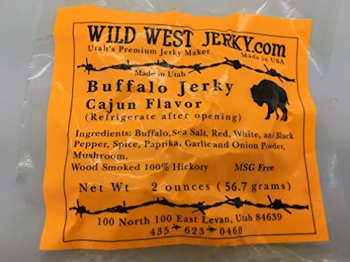 #1 Best Premium 100% Natural Grass Fed Hand Stripped 2 OZ. Thick Cut Delicious Tasty Bold Flavor Buffalo Jerky from Utah USA – Wood Smoked with Hickory Wood by Wild West Jerky