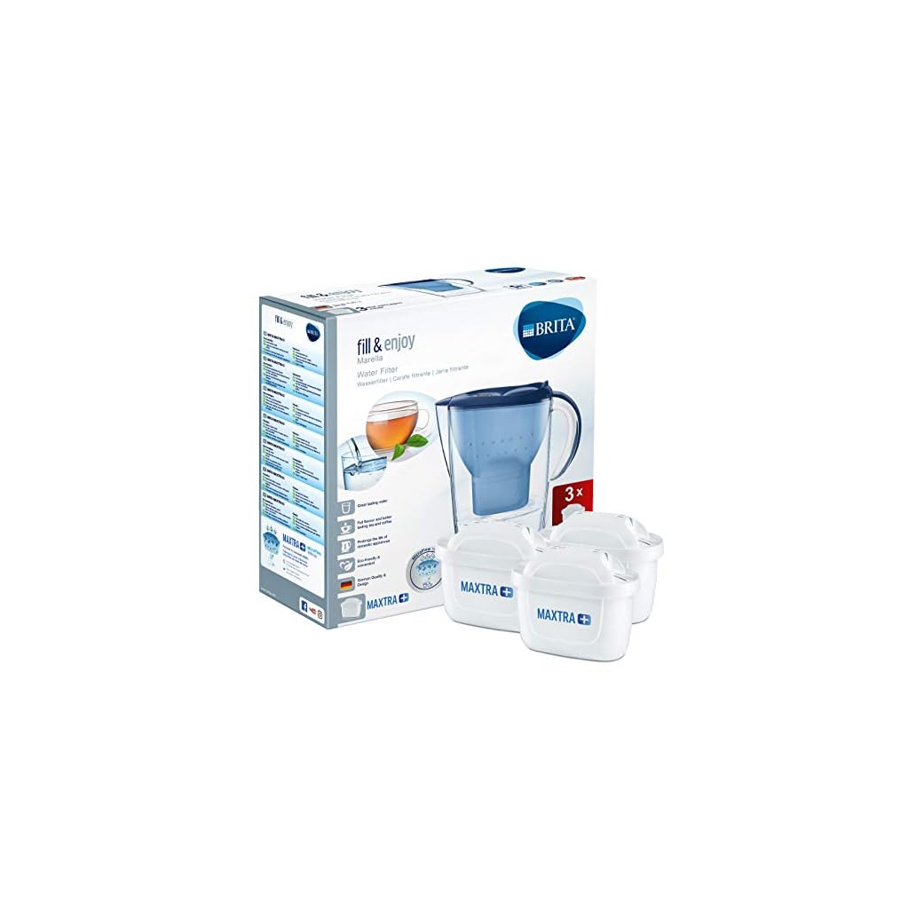 BRITA Marella Water Filter Starter Pack with 3 BRITA MAXTRA+ Cartridges