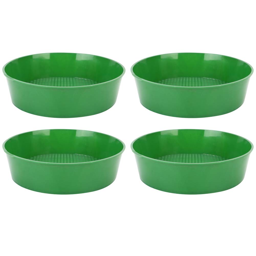 TOPINCN 4Pcs Mesh Screen Garden Plastic Sifting Pan Gardening Sieve Succulent Plants Sand Stone Filter Tool