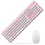 E-MoreÂ® Super Silence G9300 2.4G Wireless Keyboard Chocolate Keyboard And Soundless Mouse For DESKTOP PC Laptop (Pink)