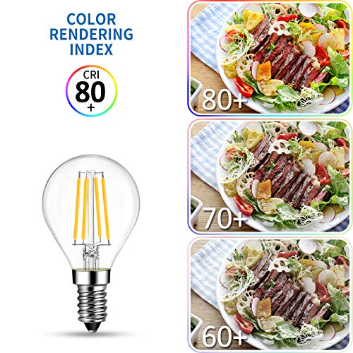 ANWIO 6 × 5.5 W LED Filament Bulb, Equivalent to a Power of 60 W, Warm Light LED Bulb with E14 Base, 806 Lumens, 2700 K Warm White, Retro Style G45 Bulb, Non-Dimmable.