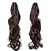 S-noilite Clip In Ponytail Hair Extensions Claw Clip In Ponytail Extention Hairpiece Long Curly Jaw Clip In Ponytail for Women Synthetic Fiber Hair 18 Inch Medium Brown