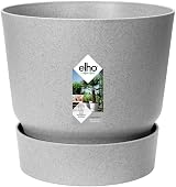 elho Greenville Round 16 Flower Pot with Integrated Water Reservoir Grey Living view 1