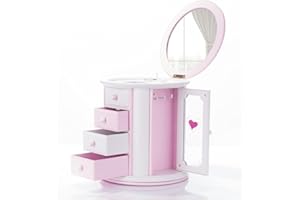 Renawe Girls Musical Jewelry Box Necklace Storage Accessories Gifts Cute Kids Jewelry Boxes for Little Girl Toddler Children Jewelry Organizer Best Girls Birthday Gift Stuff Child Music Jewelry Box