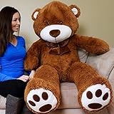 Yesbears 5 Feet Giant Teddy Bear (Brown Color Microfiber Bow tie) (Toy)