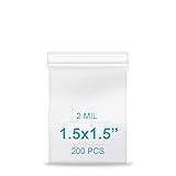 1.5''x 1.5'', (Pack of 200) 2 mil Thick Clear