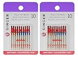 Singer 10-Pack Regular Point Machine Needles Assorted, 4 Size 80/11, 4 Size 90/14 and 2 Size 100/16 (2)