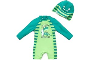 upandfast Baby Boy Girl Swimsuit Sunsuits UPF 50+ Sun Protection Infant One Piece Swimwear Toddler Bathing Suit with Sun Hat
