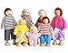 Dolls Family Wooden Dolls Playset Wooden Figures Set of 7-Piece People for Children House Pretend Gift