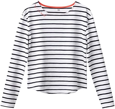 La Redoute Collections Big Girls Breton T-Shirt With Embroidery On Neckline, 10-16 Years White Size 16 Years - 63 In.