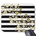 Mpban Gold Paint Splatter On Black and White Stripes Mouse Pad Mouse Mat Design Natural Eco Rubber Durable Computer Desk Stationery Accessories Mouse Pads For Gift primary