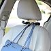 Car Headrest Hooks with Lock - Universal Headrest Purse Hangers. May also be used with Bags or Groceries - Set of 2 (Black)