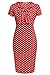 ANGVNS Women Dot Slim Fit and Flare A-line Vintage Wear to Work Business Party One-piece Pencil Dress