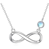 OUTANG Infinity Necklace for Women 925 Sterling Silver Moonstone Infinity Pendant Ladies Jewelry Gifts