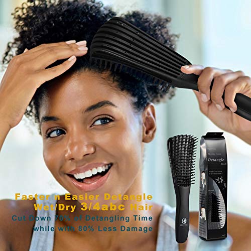 O BRUSHZOO Detangling Brush for Curly Hair, Detangler Brush for Black