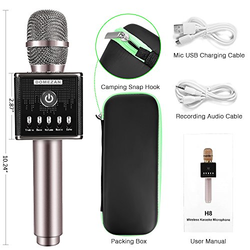 Karaoke Microphone Wireless, Domezan Bluetooth Speaker Mic