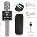 Karaoke Microphone Wireless, Domezan Bluetooth Speaker Mic with 3200mAh Samsung Battery and LED Lights, for Apple iPhone Android Smartphone PC Smart TV Home KTV