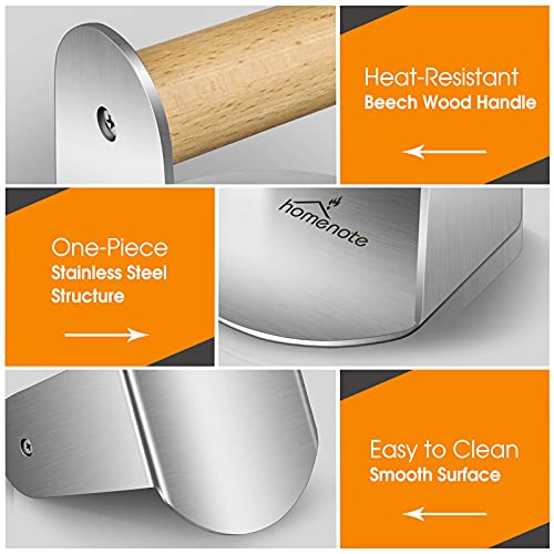 homenote Stainless Steel Grill Press, 5.08 Inch Heavy Duty Bacon Burger