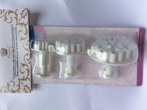 Anyana 3pcs set Snowflake Plastic Plunger Cookie impression Cutter Cake Mold Tool Sugar Paste Baking Mould Pastry - Thumbnail 3