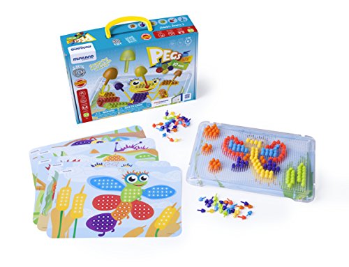 Interactive Peg Board Game with 180 Pegs & 6 Worksheets, 3/8"