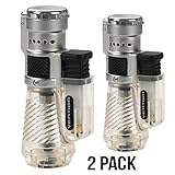 Vertigo by Lotus Cyclone Triple Torch Cigar Lighter Clear 2 Pack