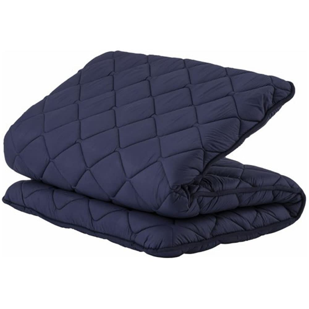 アイリスプラザ 高機能3層敷き布団 高反発×軽量の新素材 厚みたっぷり10cm 高機能わたで抗菌防臭/防ダニ らくらく設置 圧縮梱包でお届け ダブル ネイビー商品画像