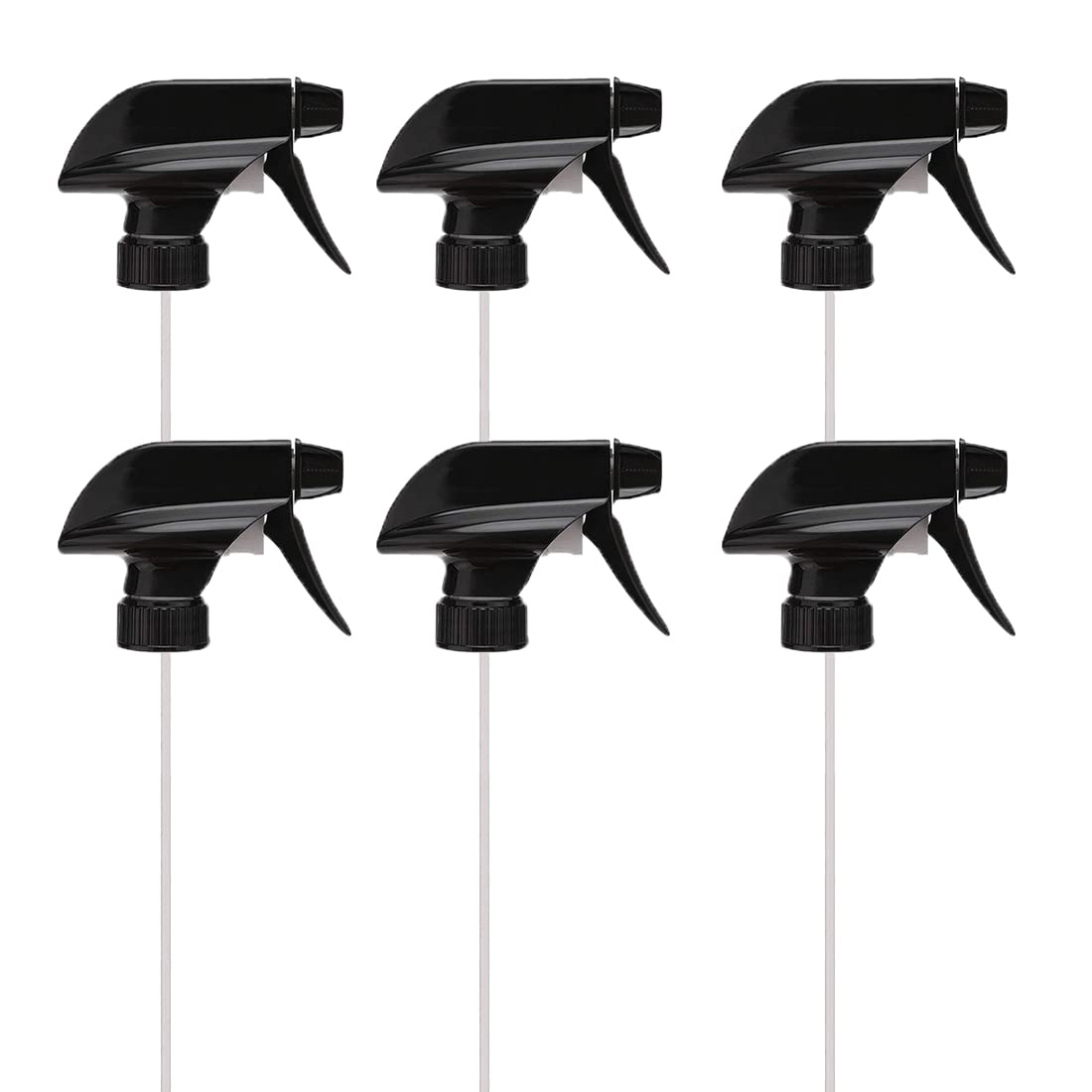 6PCS Black Heavy Duty Plastic 28/410 Sprayer Tops Replacement Standard Mist Spray Trigger Nozzles Stream Head for 8oz/16oz Glass or Plastic Bottles Home Garden Watering Supply