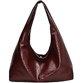 JOLILUNA Burgundy Purse Large Tote Bags for Women Slouchy Hobo Bag Leather Hobo Bags for Women