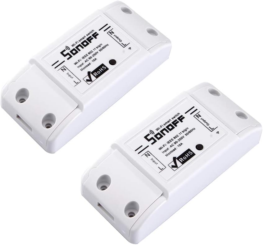 [2 pcs] SONOFF Basic WiFi Smart Switch, WiFi Smart Remote Control 10A DIY General Modification Power Shut with Smart APP