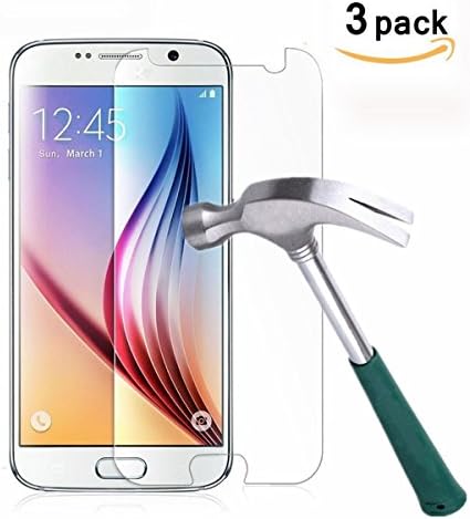 Aliga Glass Screen Protector for Galaxy S6, [ 3-Pack ] 9H Hardness 2.5D Galaxy S6 Tempered Glass Bubble-Free Glass Screen Protectors for Samsung Galaxy S6